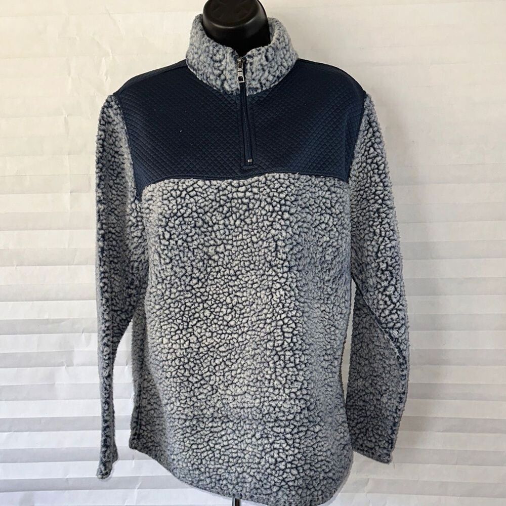Athletic Works Half Zip Pullover Blue Size L Fleece Sweatshirt